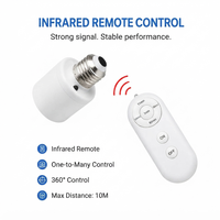Portalámparas Inteligente E27 con Control Remoto, Función de Temporizador, Sensor de Movimiento PIR, Adaptador de Enchufe de Iluminación Inalámbrico Universal para PC
