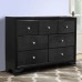 Commode moderne à sept tiroirs en bois avec hauteur réglable, montage facile, pieds à supports, poignées en cristal noires pour salon - Product Image 6