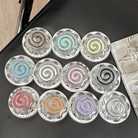 Support de téléphone magnétique 3D télescopique transparent couleur unie, style japonais-coréen, avec anneau et support de bureau, accessoires en gros