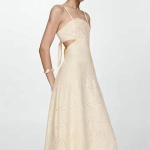 Vestido Mini de Lino Personalizado OEM para Verano, Casual, Cuello Cuadrado, Sin Mangas, Ajustado, Transpirable y Lavable para Mujer - Product Image 3