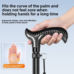 Bâton de marche anti-chute en alliage d'aluminium pour personnes âgées, antidérapant, télescopique, pour la réadaptation. - Product Image 3