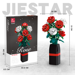 Juguetes JIESTAR 878 Piezas Rosa Romántica Decoración para el Hogar Set de Construcción DIY para Niña Ensamblaje Floristería Juguete para Niños Set de Bloques de Construcción - Product Image 5