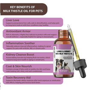פרימיום הנמכר ביותר 100% שמן גדיל חלב טבעי טיפות חיות מחמד עבור בריאות בכבד כלבים חתולים - Product Image 3