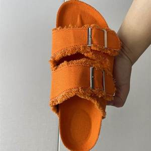 FTS 1688 Agente de Sourcing Sandalias Planas Birken de Lona Deshilachada Ligera con Doble Hebilla y Plantilla de Corcho Venta al por Mayor Envío DDP - Product Image 3
