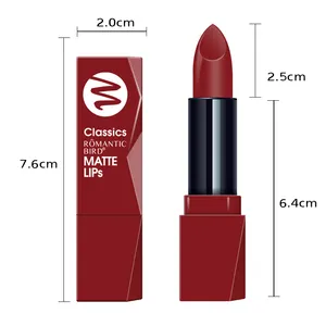 Romantic Bird logo kustom OEM tahan lama Lip Gloss produsen warna merah Matte wanita lipstik cair beludru cantik