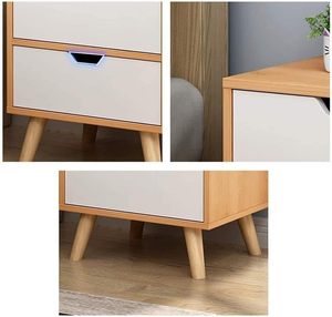 Table de <span class=keywords><strong>Chevet</strong></span> Simple pour Chambre et Bureau, Table d'Appoint à 3 Tiroirs, Unité de Rangement en Bois Chic, Table de <span class=keywords><strong>Chevet</strong></span> en Bois - Product Image 6