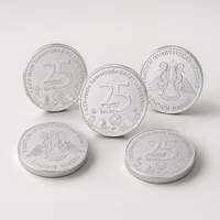 Pièces de monnaie commémoratives personnalisées de qualité supérieure en alliage de zinc plaqué or brillant avec logo 3D personnalisé pour les récompenses d'événements