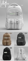 Mochilas Impermeables Masculinas, Mochila de Viaje Juvenil con Bolsillos Delanteros con Solapa, Mochila Escolar Multicompartimentos para Viajes Diarios