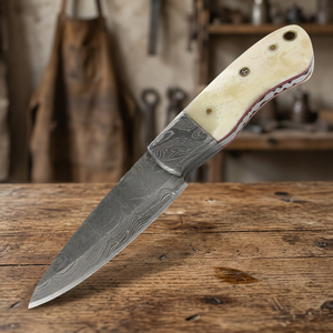 Beautiful Custom SIZZCO Industrial Grade Damascus Steel Fixed Blade <b>Knife</b> OEM Supported Camel <b>Bone</b> <b>Handle</b> Utility <b>Knife</b> for - Product Image 3