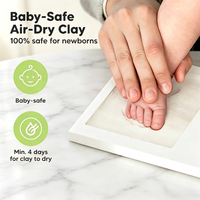 Baby Hand- und Fußabdruck-Set, Ton-Gedenkrahmen, Schnell Trocknende Hand- und Fußabdrücke, Neugeborenen-Kinderzimmer-Bilderrahmen