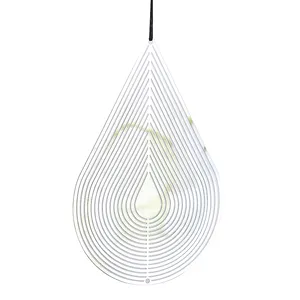 Big Water Drop Spin Wind Spirit Mandala Wind Stainless Steel Wind Chimes For Garden Decoration