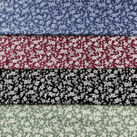 Tissu Popeline de Coton 40S Peigné Haute Densité Imprimé Numérique Motifs Botaniques Respirant Doux Tissé pour Robe