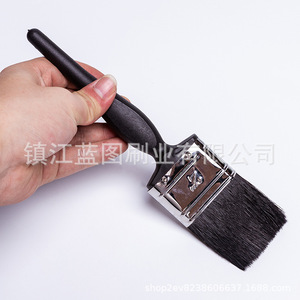 Brocha plana para pintar con mango de plástico, cerdas de cerdo, 50 mm, negra, origen Zhenjiang, herramienta de pintura - Product Image 2