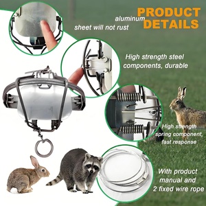 Lot de 2 Pièges à Souris Humains en Acier Inoxydable à Ressort pour Marmottes, Taupes, Écureuils, Opossums - Utilisation Extérieure, Installation Facile (6"x6"x2") - Product Image 6