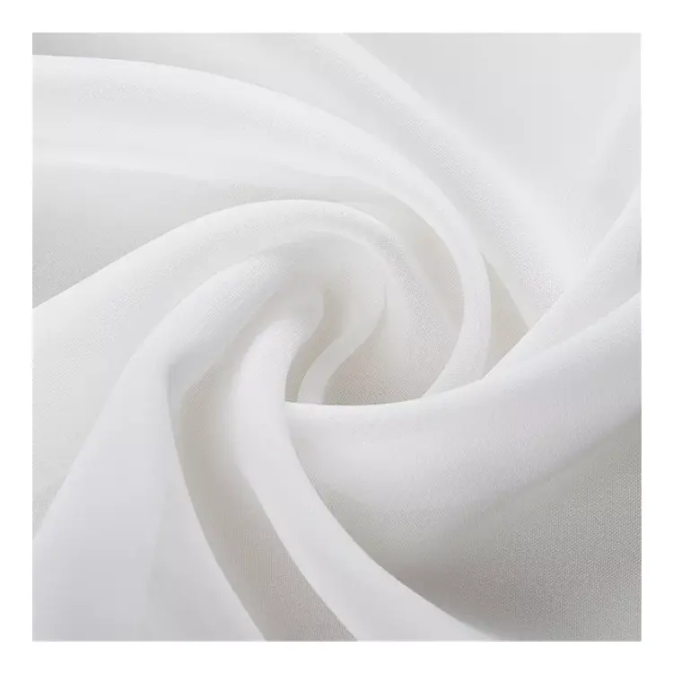 Shaoxing factory shrink-resistant comfortable white silk chiffon dresses for women