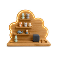 Étagère en bois massif pour Tonies, support mural triangulaire en chêne pour collection de figurines