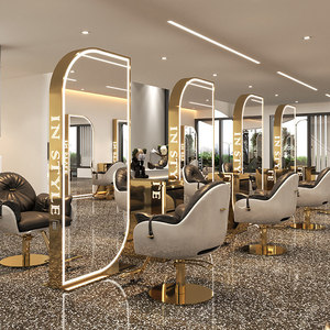 <span class=keywords><strong>Miroir</strong></span> double face <span class=keywords><strong>de</strong></span> luxe <span class=keywords><strong>de</strong></span> haute qualité, moderne et simple, avec éclairage LED, pour salon <span class=keywords><strong>de</strong></span> coiffure - Product Image 2