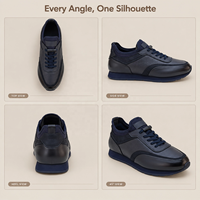 RADOLFA Grande Taille Chaussures Décontractées en Cuir pour Hommes Semelle en Mousse Légères Texture Mixte Style Italien Tendance