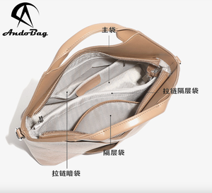 Sac fourre-tout en cuir véritable AndoBag, nouvelle mode pour femmes, grande capacité, sac à bandoulière, sac à main souple tissé pour les trajets quotidiens 3112 - Product Image 6