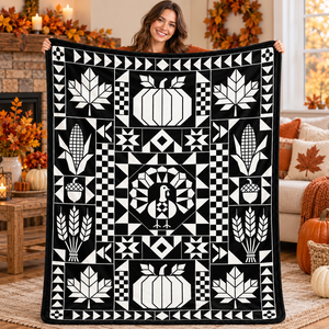 Thanksgiving DIY Coloring Throw <b>Blanket</b> Plush Rectangular Autumn Pattern Kids Art Home Decor Hand Washable Classic Style - Product Image 2