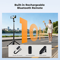 Trépied pour téléphone K&F Concept 72 pouces, 3-en-1, avec clip et bâton de selfie magnétique, télécommande, support de trépied automatique pour téléphone, accessoires avec vis 1/4 pouce