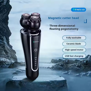 Customized Mengli magnetic Levitation men's electric <b>shaver</b> razor rotating 3 cutter heads full body washing magnetic cutter head - Product Image 3
