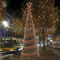 Décoration de Noël moderne imperméable avec lumières, arbre de Noël géant en plein air
