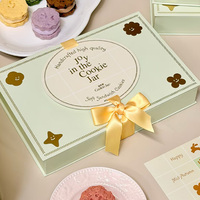 Boîte d'emballage de luxe pour biscuits avec ruban doré et garniture artisanale - Boîte cadeau festive