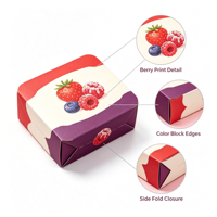 Boîte à pâtisserie Berry, boîte pliante en papier personnalisée pour l'emballage de pâtisseries aux fruits et desserts