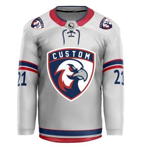 Maillot de hockey sur glace personnalisé pour équipe, avec logo en maille cousu, entièrement lacé, pour adultes - Product Image 3