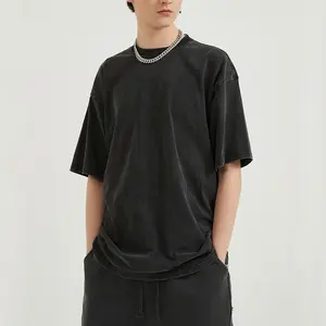 100% Cotton Men's Summer T-Shirts Custom Logo Desgin Streetwear Oversized Drop Shoulder High Quality Blank Tshirt For Men