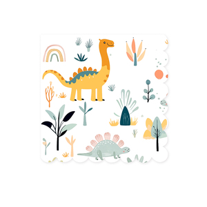 DAMAI NEW Design Dinosaur Themed Disposable Kid Party Tableware Set with <b>Paper</b> Plates Bags Banner Napkins - Product Image 6