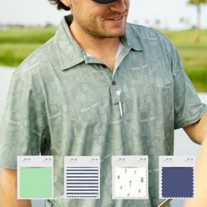 Chemise de golf pour homme personnalisée 2025, en polyester respirant biologique à impression intégrale par sublimation, 90% polyester, 10% élasthanne, col à lame - Product Image 1