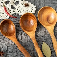 Cuillères en bois d'acacia naturel de haute qualité à long manche pour la cuisine – Vente en gros