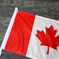 Banderas de Poliéster para Automóviles de Canadá, 15x45cm, con Soporte para Ventana, Fácil Instalación, para Desfiles, Eventos, Publicidad, Logotipo de Equipo Promocional