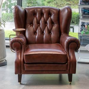 Sedia sigaro olio cera classica retrò americana tigre sedia 1919 padrino divano singolo per Cigar Bar stile metà secolo - Product Image 1