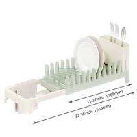 WIREKING Égouttoir à vaisselle multifonction en plastique pour évier, petit organisateur de cuisine avec porte-couverts, couleur personnalisable