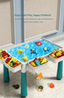 Table de construction multifonctionnelle avec 304 pièces, bureau de jeu et d'étude 2-en-1 avec rangement, compatible avec les grandes briques + 2 chaises