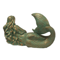 Reproduction de sirène rustique en bronze antique pour pièce maîtresse d'entrée, centre de table pour centre commercial, exportateur