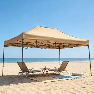 Carpa Plegable de 3x4.5m con Estructura Color Café, Sistema Antiderrames y Bolsa de Transporte para Eventos al Aire Libre - Product Image 1