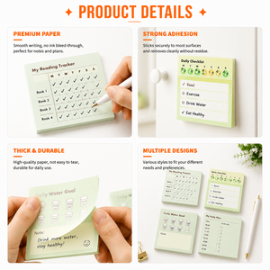 Custom Daily ToDo Checklist Sticky Notes Premium Paper <b>Memo</b> <b>Pads</b> Tear Resistant Notepad for Office Study Journal Desk Stationery - Product Image 2