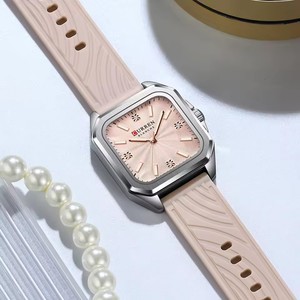 Montre pour infirmières CURREN 9113, luxe et élégance, boîtier en acier inoxydable, bracelet en silicone, cadran facile à lire, étanche, aiguille des secondes 24 heures - Product Image 3