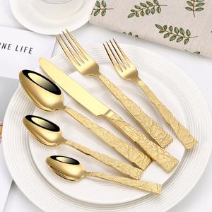 Juego de vajilla de alta calidad de acero inoxidable Apto para lavavajillas dorado de 6 piezas - Product Image 1