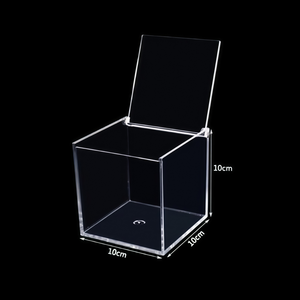 Boîte de rangement à couvercle rabattable en acrylique transparent de 10 cm, présentoir et <span class=keywords><strong>organisateur</strong></span> multi-usages anti-poussière pour figurines, <span class=keywords><strong>bijoux</strong></span>, aliments, jouets - Product Image 2