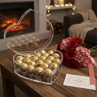 Cajas para Bombones, Porta Bombones Transparentes con Forma de Diamante, Porta Ramos de Bombones, Envoltorios para Dulces, para Bodas y San Valentín