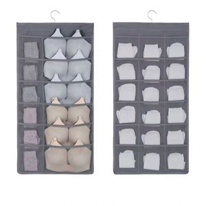 Bolsa de Almacenamiento de Tela Plegable Multifuncional de Doble Cara, Organizador Colgante para Armario con Gancho Metálico, Organizador de Doble Cara - Product Image 1