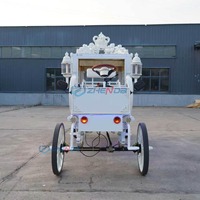 Bus électrique de tourisme de luxe Zhenda, personnalisable, blanc, style carrosse de Cendrillon, avec éclairage LED, 6 places, robuste, directement de l'usine