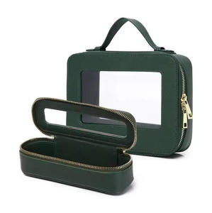 Ensemble d'organisateurs zippés en cuir Saffiano PU et TPU transparent de qualité supérieure, avec nom personnalisé, coffret cadeau, trousse de toilette - Product Image 5
