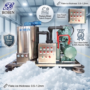 Machine à glace en paillettes industrielle Robin 5 tonnes, moteur PLC, système de refroidissement par air, compresseur, pompe, haute productivité, facile à utiliser - Product Image 3