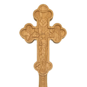 Croce Religiosa Ortodossa Incisa in Legno, Decorazione Natalizia Ecologica da Parete, Artigianato in Legno Fatto a Mano e Insegne da Parete - Product Image 5